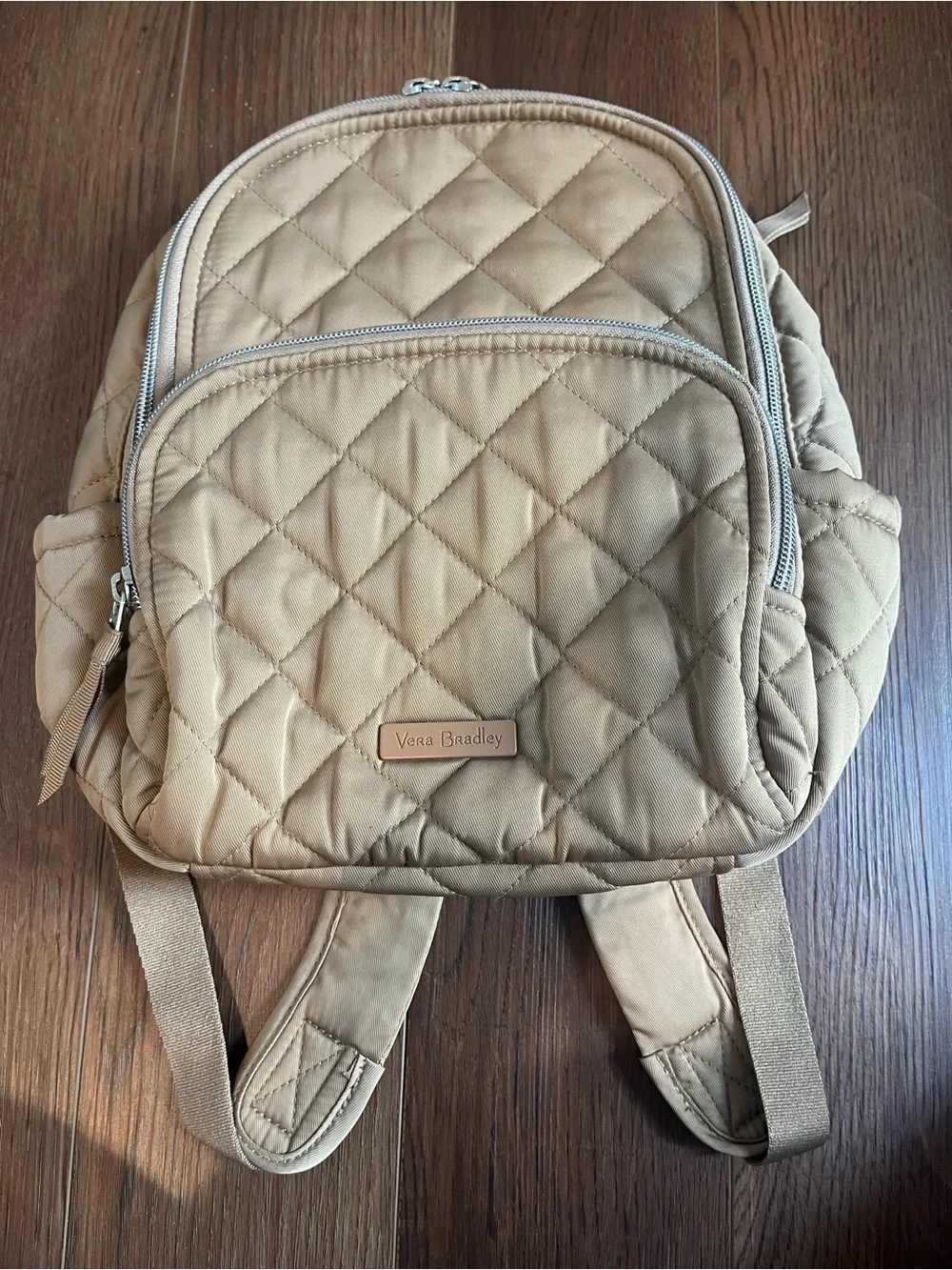 Vera Bradley Performance Twill Small Backpack in Meadowlark Tan